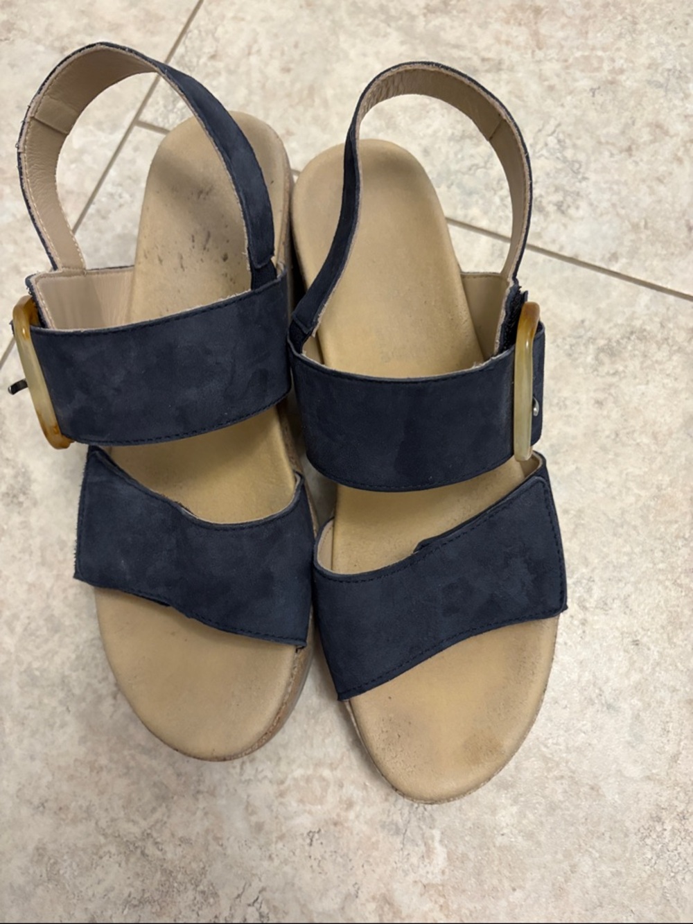 Mephisto Women’s Navy Suede Slingback Sandals